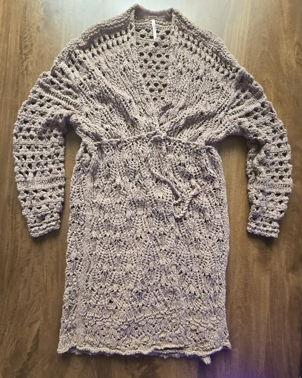 NWT Free People Sweet Talker Long Crochet Cardigan Sz S